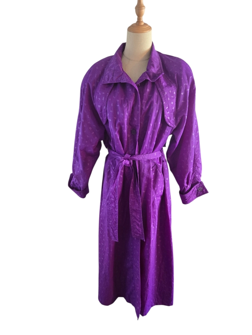 Amanda Smith Vintage  Purple Nylon Trench Coat
